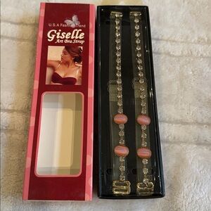 Giselle Art Bra Strap - pink tiger eye beads new in box